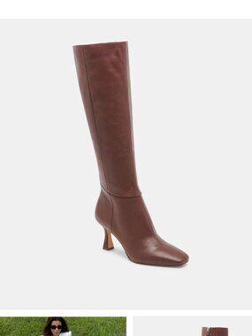 Dolce Vita Gyra Wide Calf Boots Chocolate Leather sz 10WC